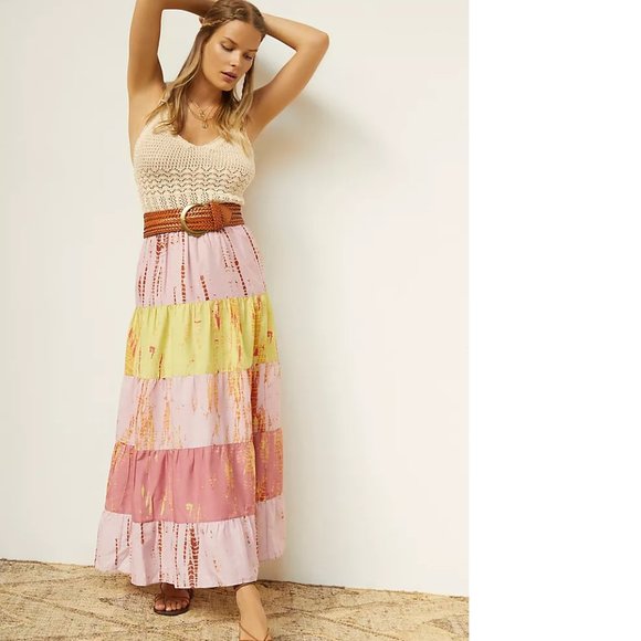 Anthropologie Dresses & Skirts - Anthropologie Tiered Tie-Dye Maxi Skirt size L new with tag